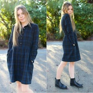 NWT Gap plaid flannel shirtdress